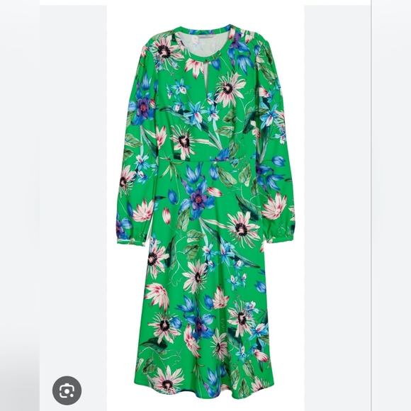 H&M Green Floral Patterned Dress - Picture 3 of 3